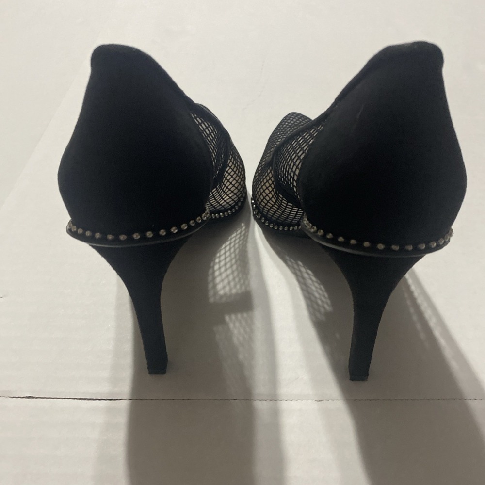 Bar III Black Mesh Pointed Toe Stiletto Pumps with Stud Detail Size 7.5M - Picture 5 of 9